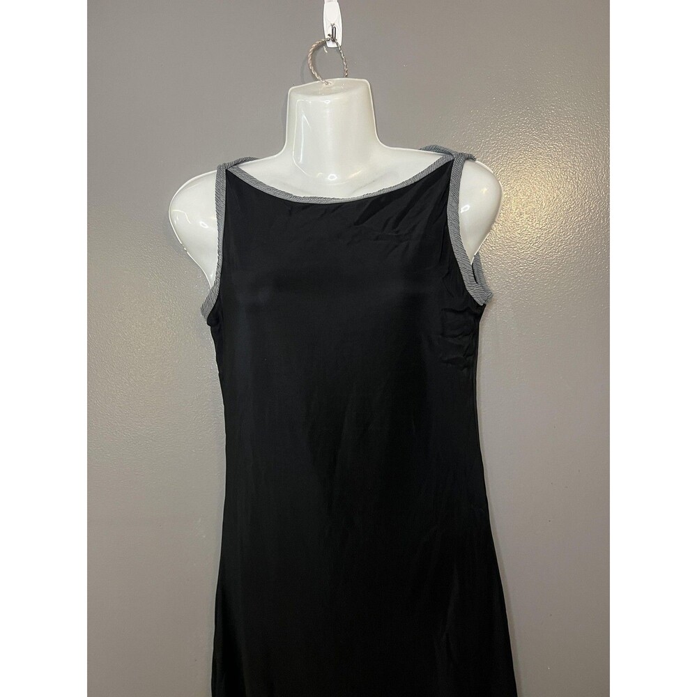 Vintage Ann Mali Dress Womens Small Black Knit Sleeveless Tank Sheath Made USA